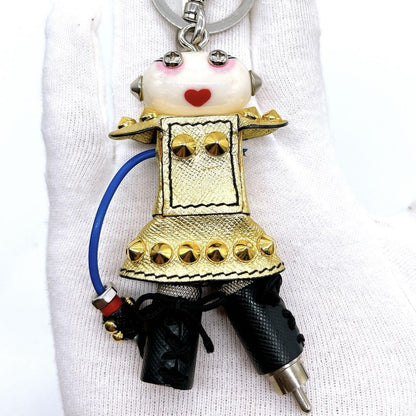 PRADA Key Ring Keychain Bag Charm Robot Nancy Gold Authentic