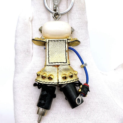 PRADA Key Ring Keychain Bag Charm Robot Nancy Gold Authentic