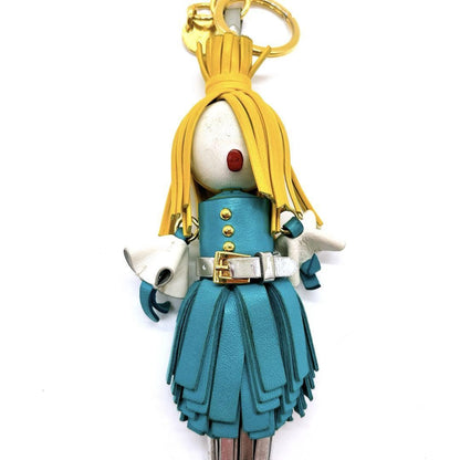 PRADA Key Ring Keychain Bag Charm ALICE Tassel Leather Authentic