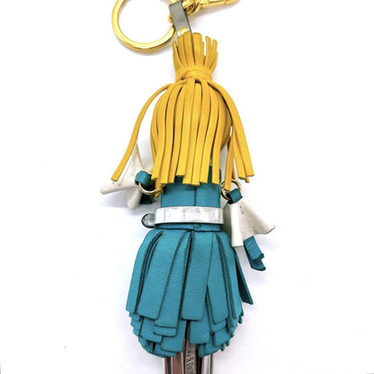 PRADA Key Ring Keychain Bag Charm ALICE Tassel Leather Authentic