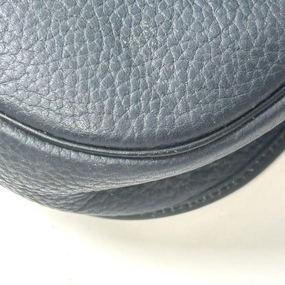 Christian Dior Shoulder Bag Purse CD Leather Dark Navy Authentic