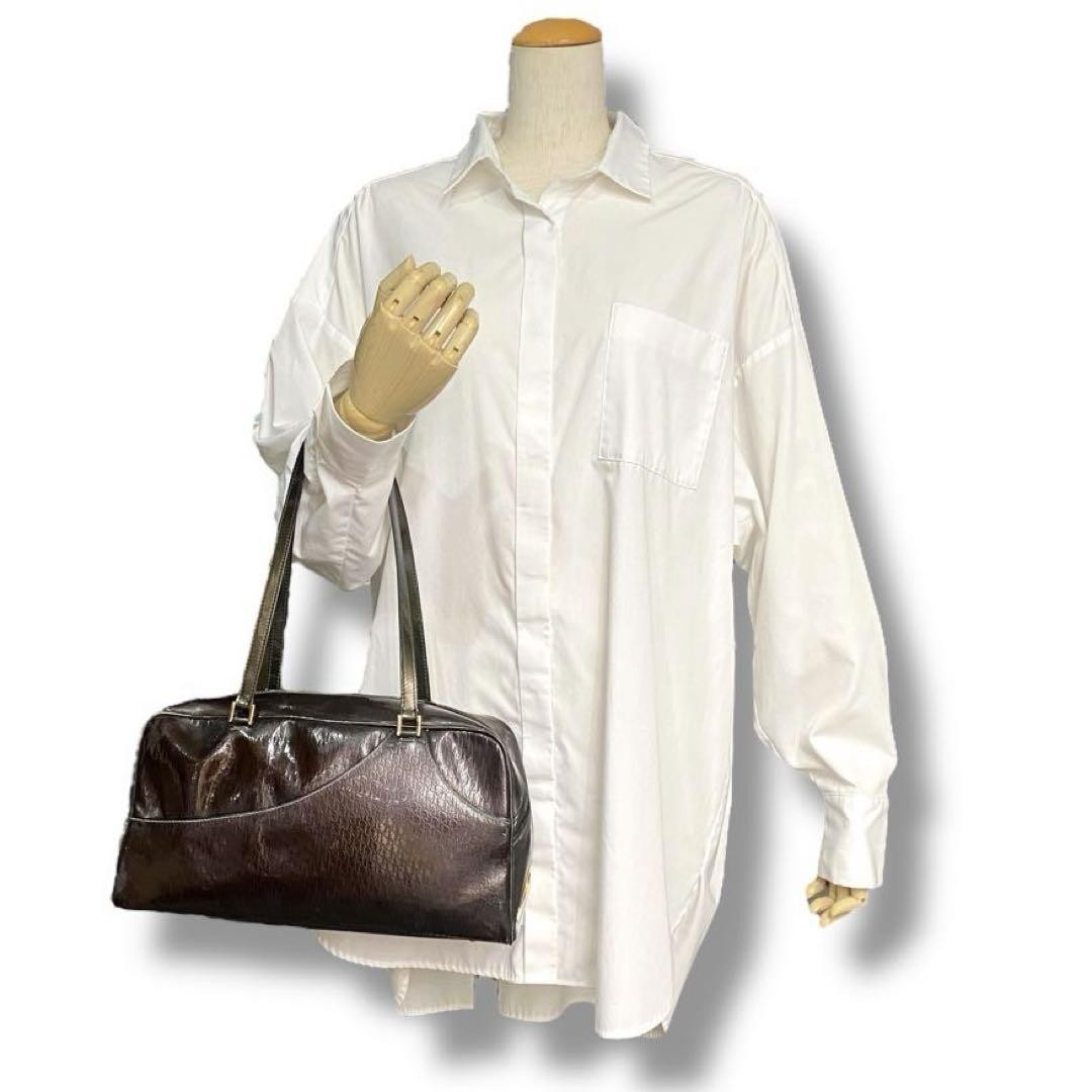 Christian Dior Hand Bag Tote Purse Trotter Brown Authentic