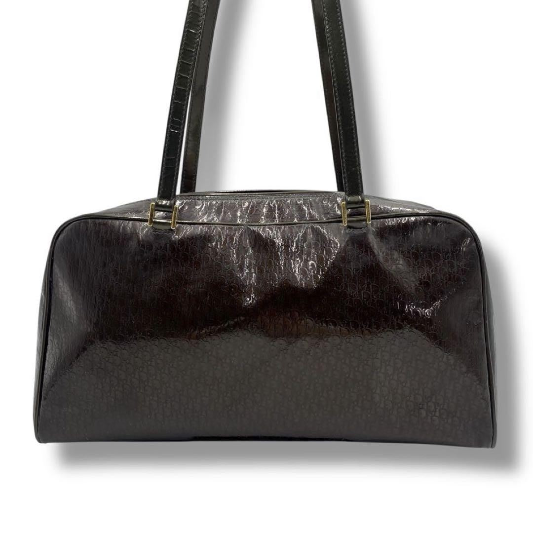 Christian Dior Hand Bag Tote Purse Trotter Brown Authentic