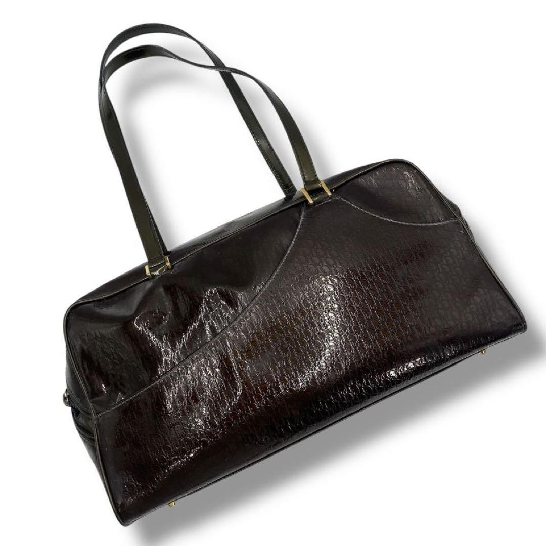 Christian Dior Hand Bag Tote Purse Trotter Brown Authentic
