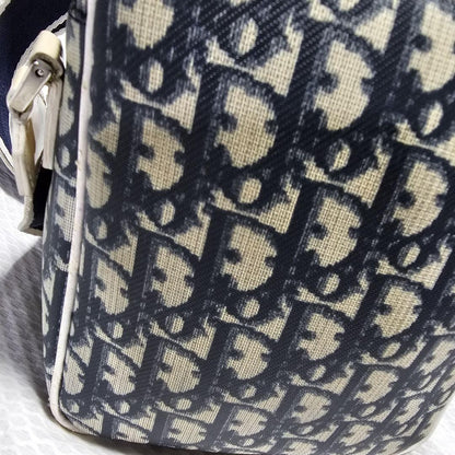 Christian Dior Shoulder Bag Purse Trotter No.1 White Navy Authentic