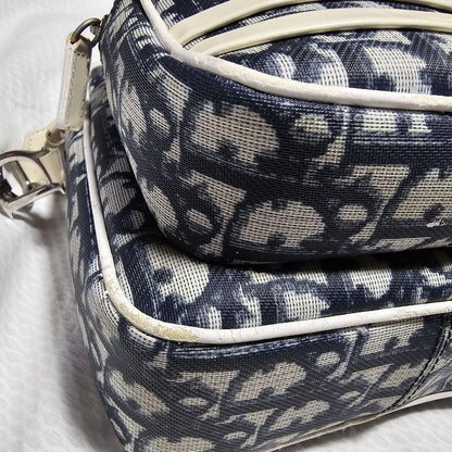 Christian Dior Shoulder Bag Purse Trotter No.1 White Navy Authentic