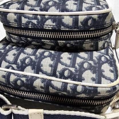 Christian Dior Shoulder Bag Purse Trotter No.1 White Navy Authentic