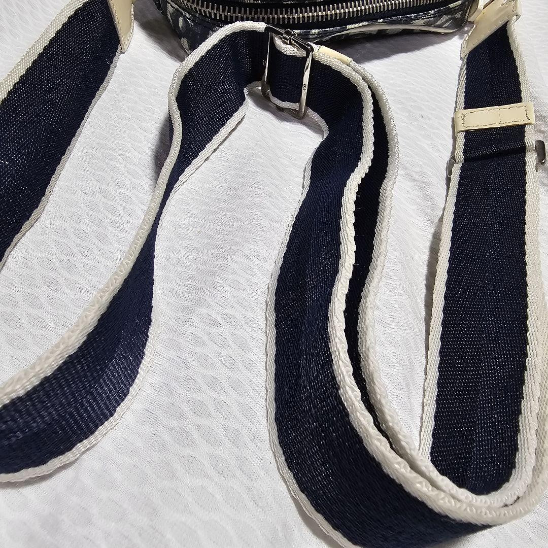Christian Dior Shoulder Bag Purse Trotter No.1 White Navy Authentic
