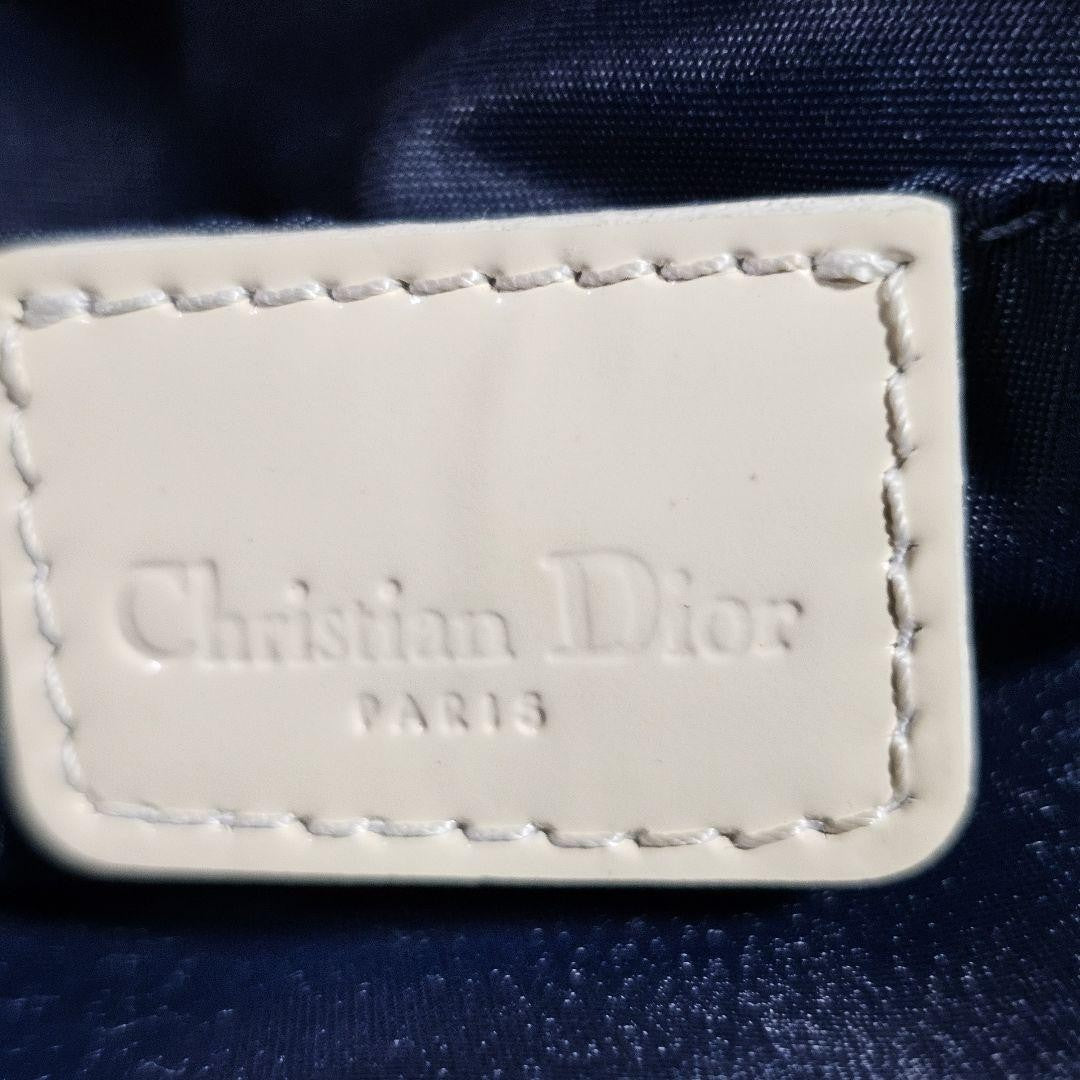 Christian Dior Shoulder Bag Purse Trotter No.1 White Navy Authentic