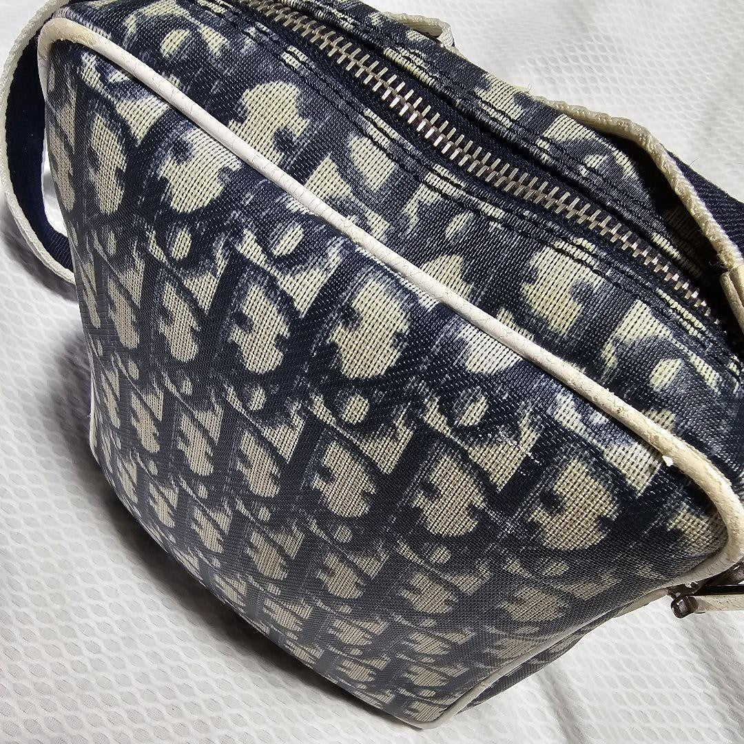 Christian Dior Shoulder Bag Purse Trotter No.1 White Navy Authentic