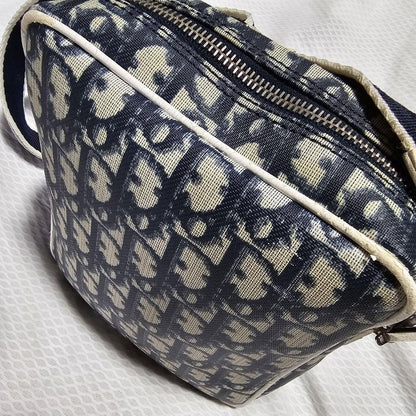Christian Dior Shoulder Bag Purse Trotter No.1 White Navy Authentic