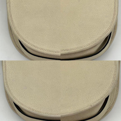 Christian Dior Shoulder Bag Purse CD Leather Off White White Authentic