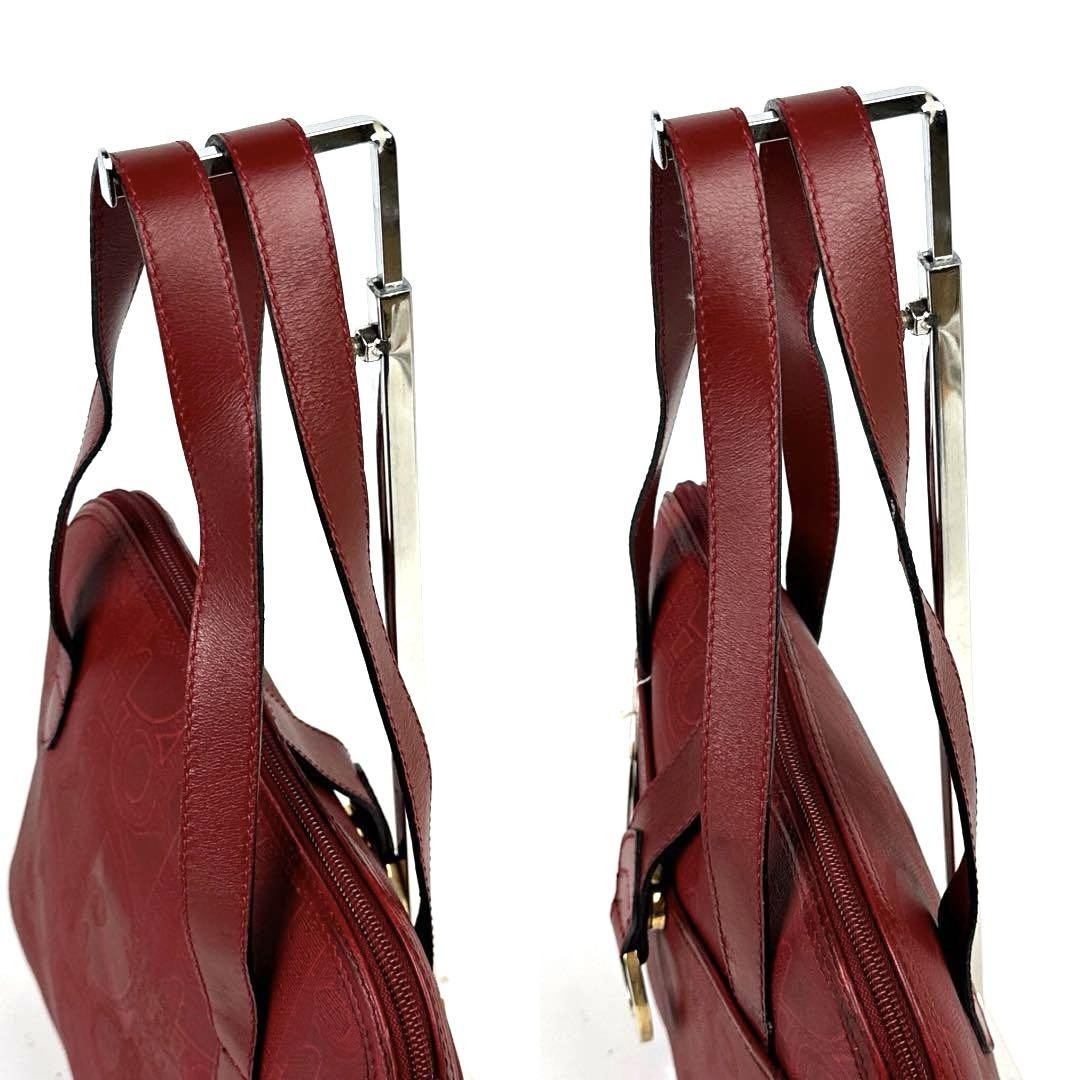 Christian Dior Hand Bag Tote Purse Trotter Leather Red Authentic