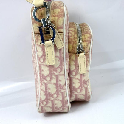 Christian Dior Shoulder Bag Purse Trotter No.2 PVC Leather Pink White Authentic