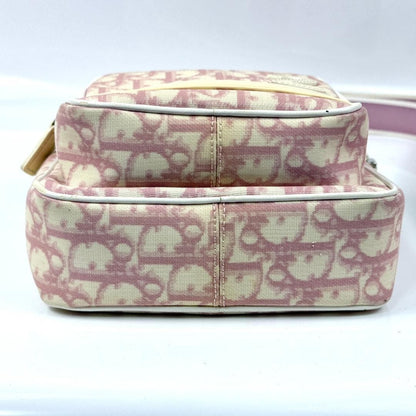 Christian Dior Shoulder Bag Purse Trotter No.2 PVC Leather Pink White Authentic