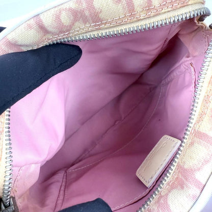 Christian Dior Shoulder Bag Purse Trotter No.2 PVC Leather Pink White Authentic