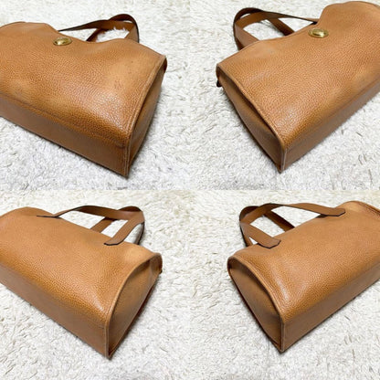 Christian Dior Hand Bag Tote Purse Mini Boston CD Leather Camel Authentic