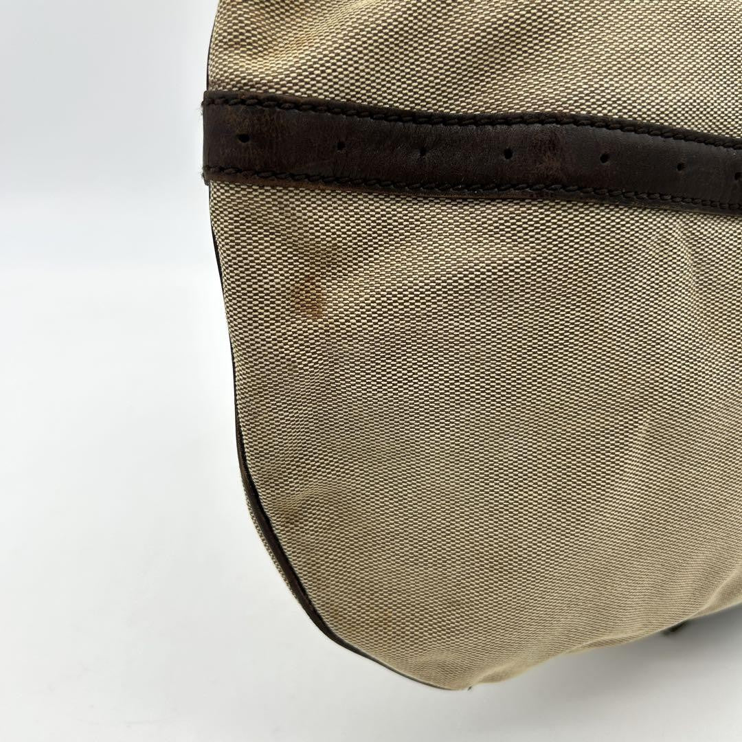 GUCCI Shoulder Bag Purse Interlocking Sherry Line GG Canvas Leather Brown Beige