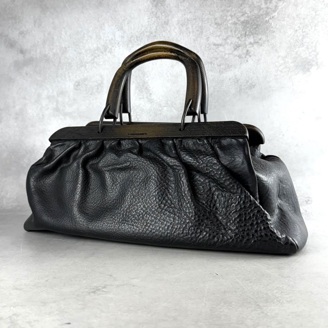 GUCCI Hand Bag Tote Purse Leather Black Authentic