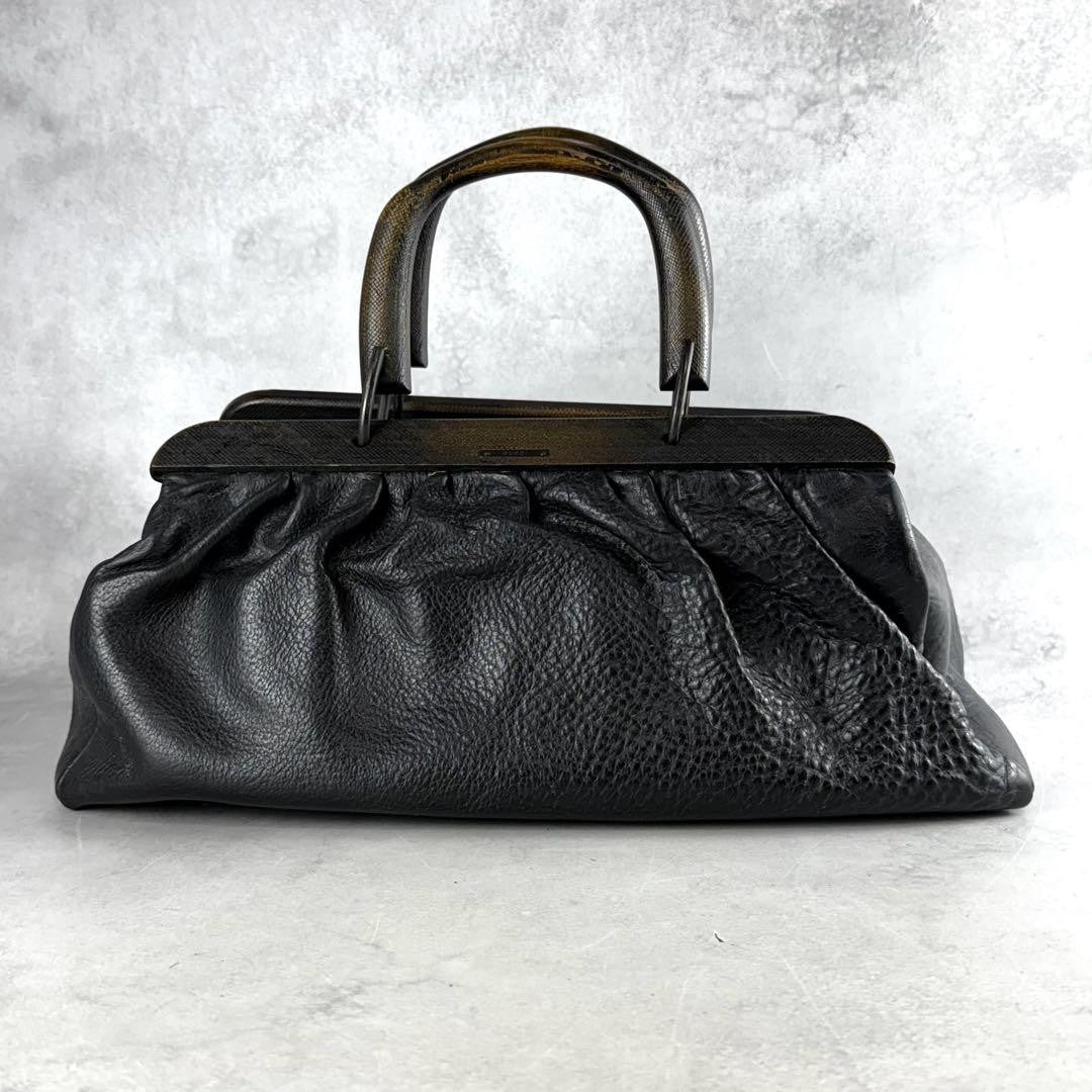 GUCCI Hand Bag Tote Purse Leather Black Authentic