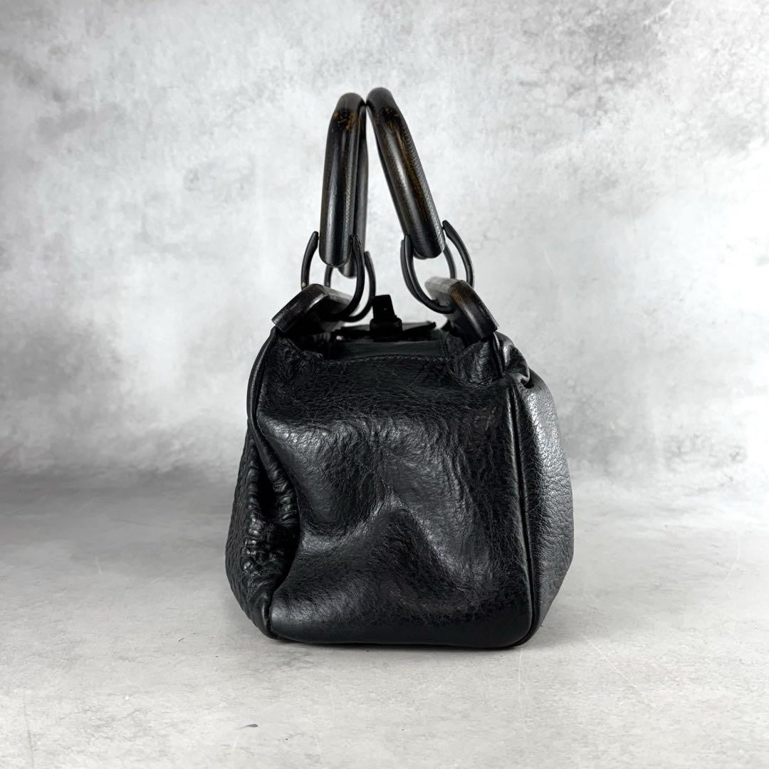 GUCCI Hand Bag Tote Purse Leather Black Authentic