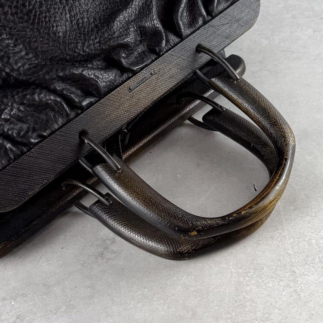 GUCCI Hand Bag Tote Purse Leather Black Authentic