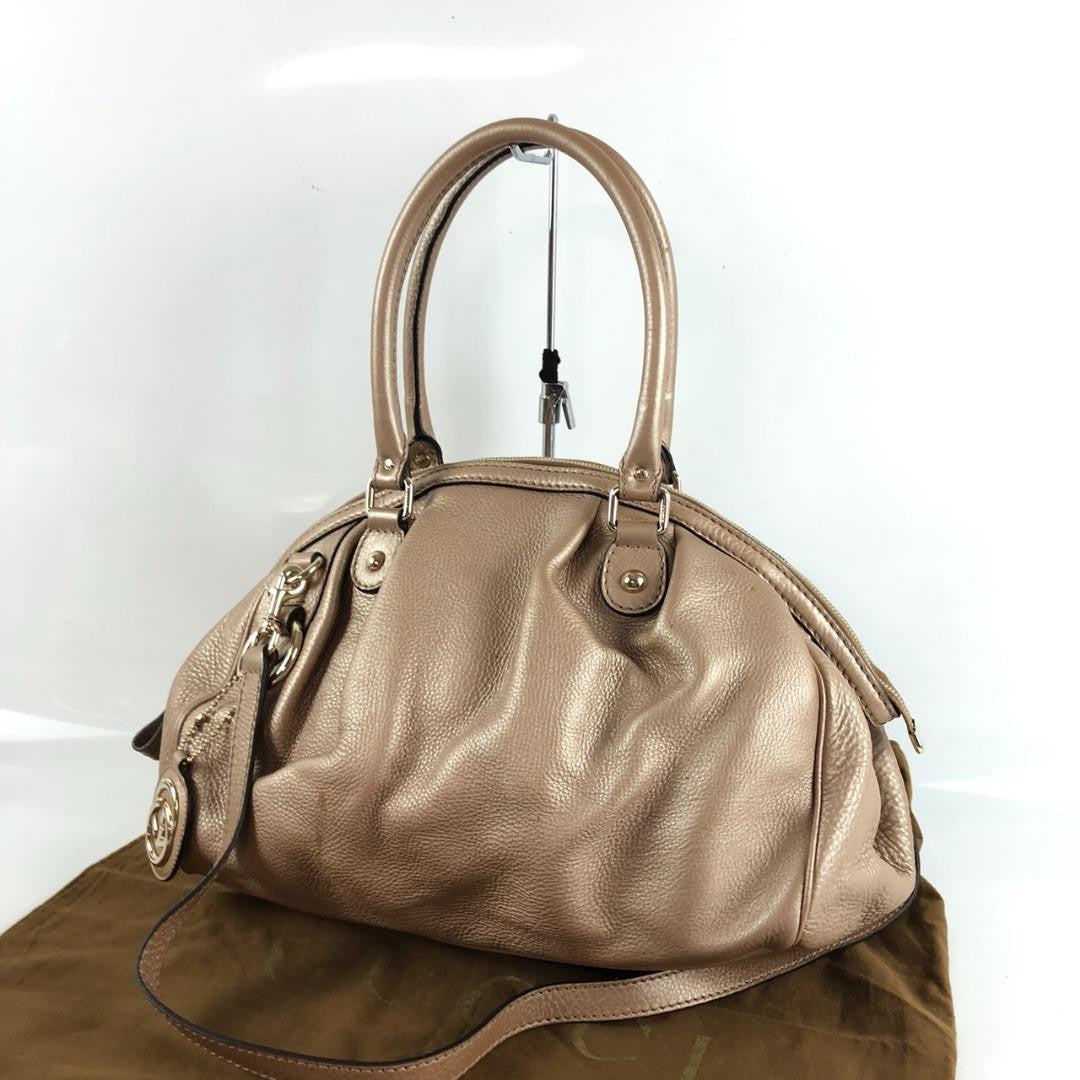 GUCCI Hand Shoulder Bag Tote Purse 2way Pink Authentic