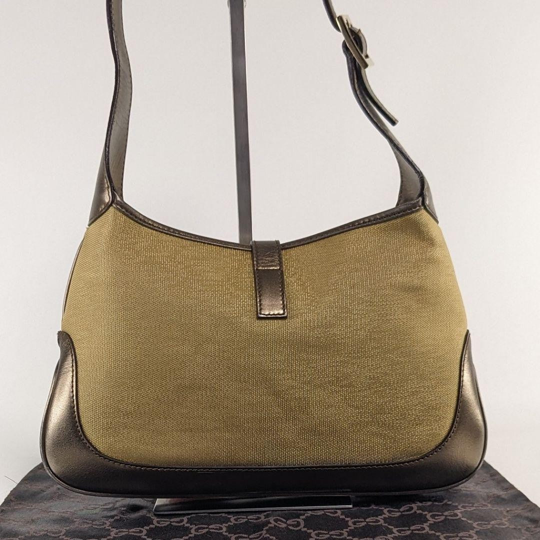 GUCCI Shoulder Bag Purse Sherry Line Gold Beige Brown Authentic