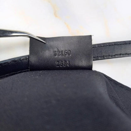 GUCCI Accessory Pouch Shoulder Bag Purse GG Canvas Leather Black Authentic