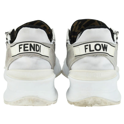 FENDI Sneakers Shoes Low-Cut FF EU 37 US 7 White Brown Authentic