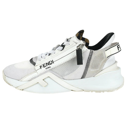 FENDI Sneakers Shoes Low-Cut FF EU 37 US 7 White Brown Authentic