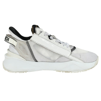 FENDI Sneakers Shoes Low-Cut FF EU 37 US 7 White Brown Authentic