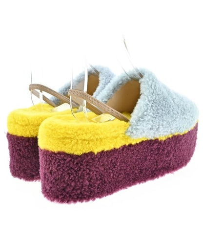 FENDI Sandals Shoes EU 38 US 8 Light Blue Dark Red Yellow Authentic
