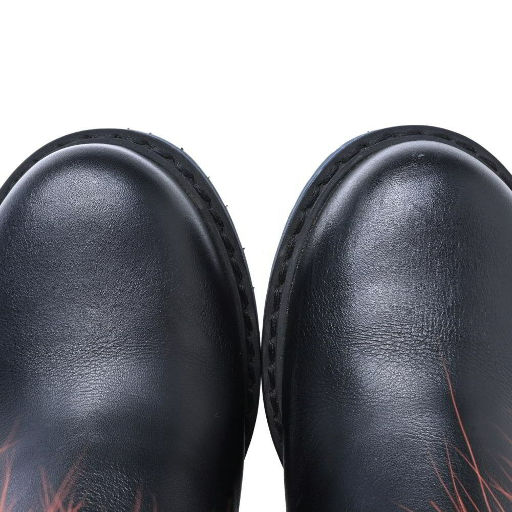 FENDI Long Boots Shoes EU 3 US 7 Leather Black Authentic