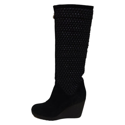 FENDI Long Boots Shoes EU 37.5 US 7.5 Black Authentic
