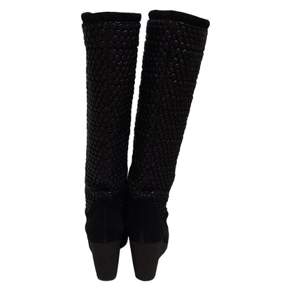 FENDI Long Boots Shoes EU 37.5 US 7.5 Black Authentic