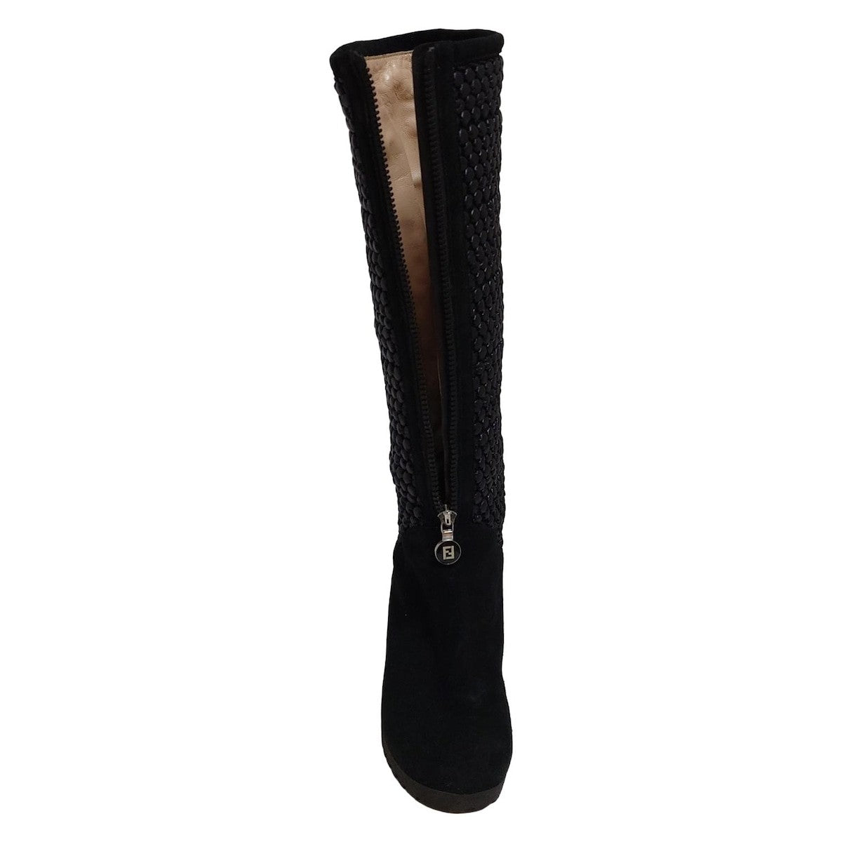 FENDI Long Boots Shoes EU 37.5 US 7.5 Black Authentic