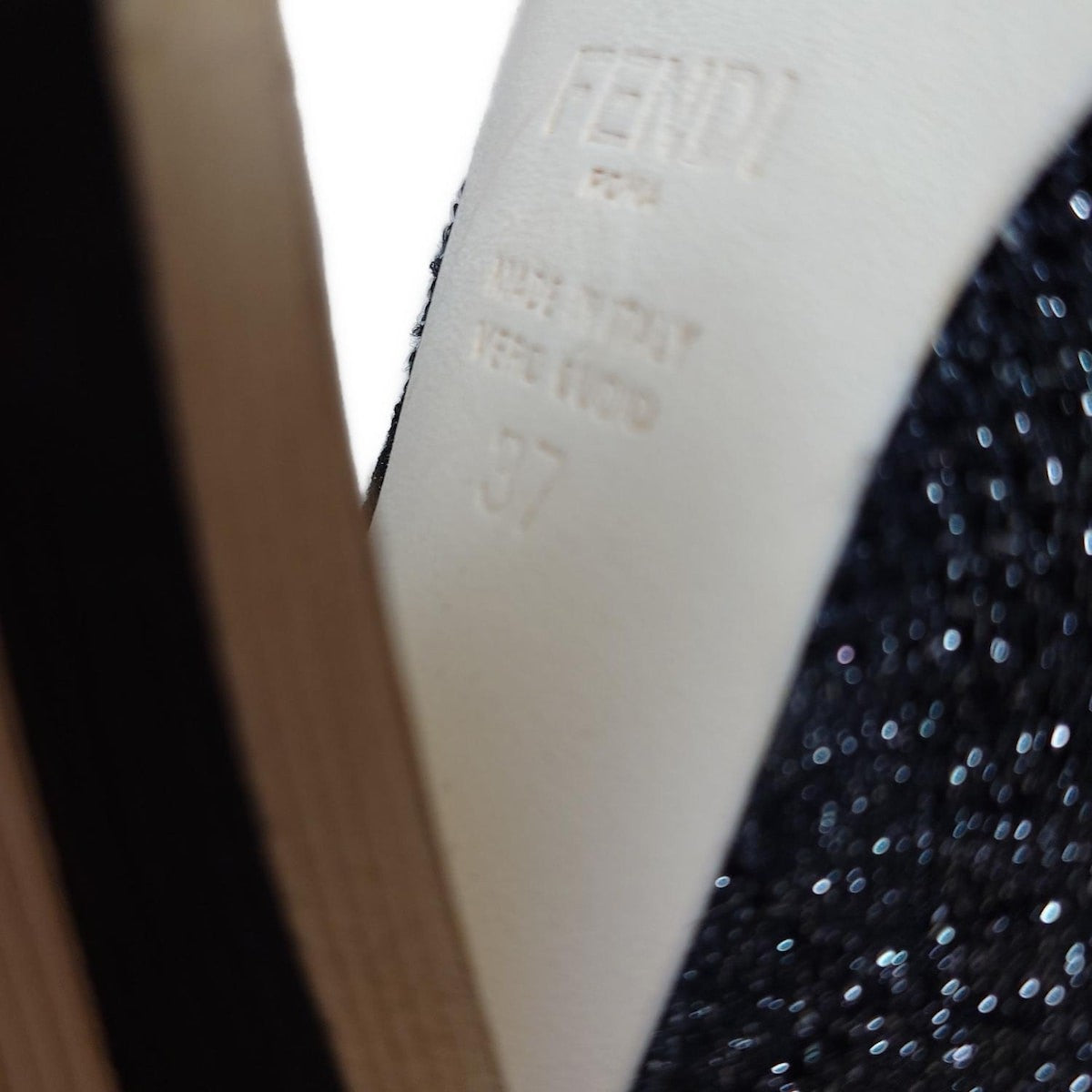 FENDI Short Boots Shoes EU 37 US 7 Black Silver Pink Authentic