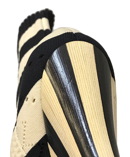 FENDI Knit Socks Boots Shoes EU 37 US 7 White Black Authentic