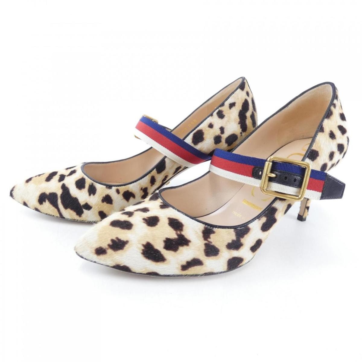 GUCCI Shoes Pumps Heel EU 36.5 US 6.5 Beige Brown Authentic