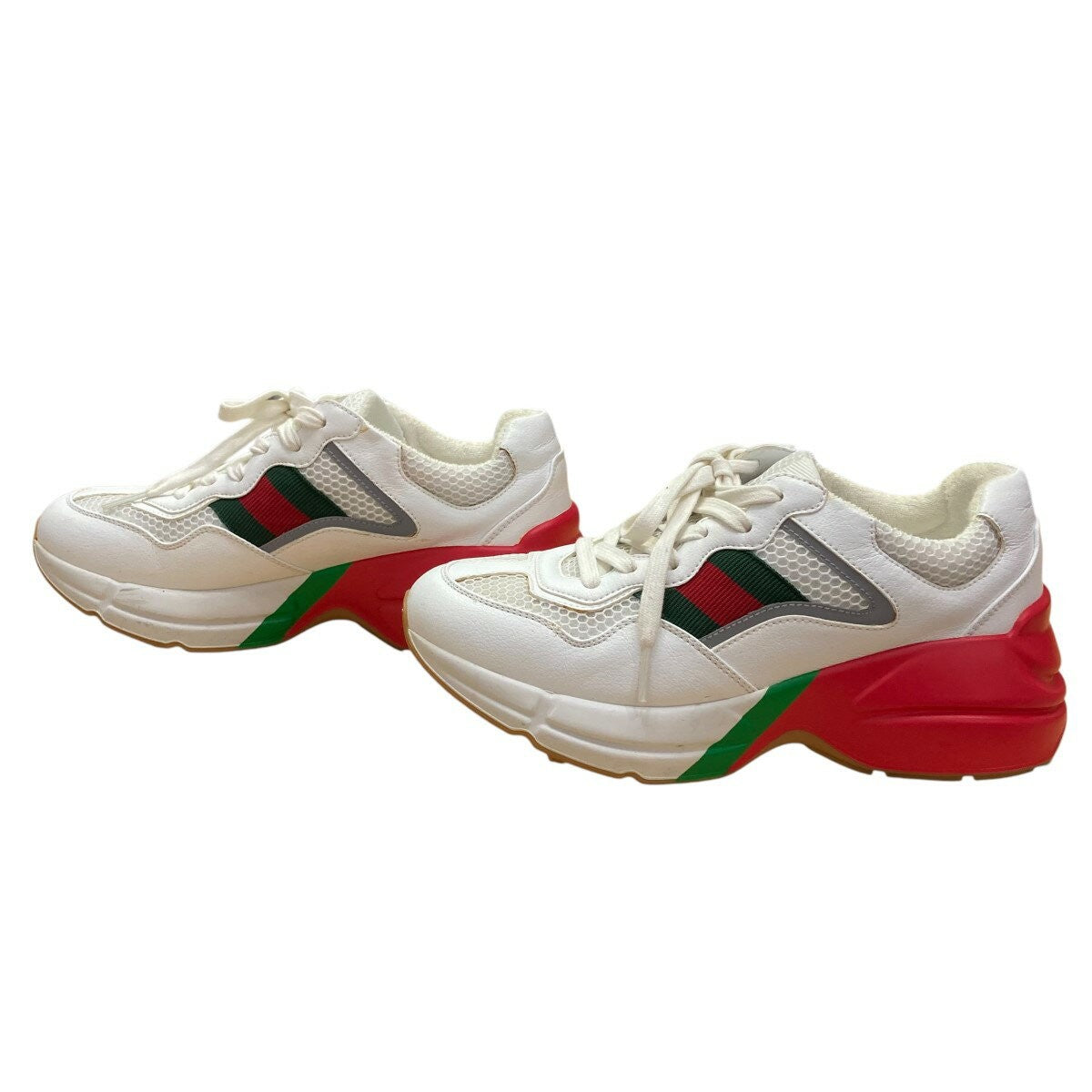 GUCCI Sneakers Shoes Low-Cut EU 36.5 US 6.5 White Red Authentic