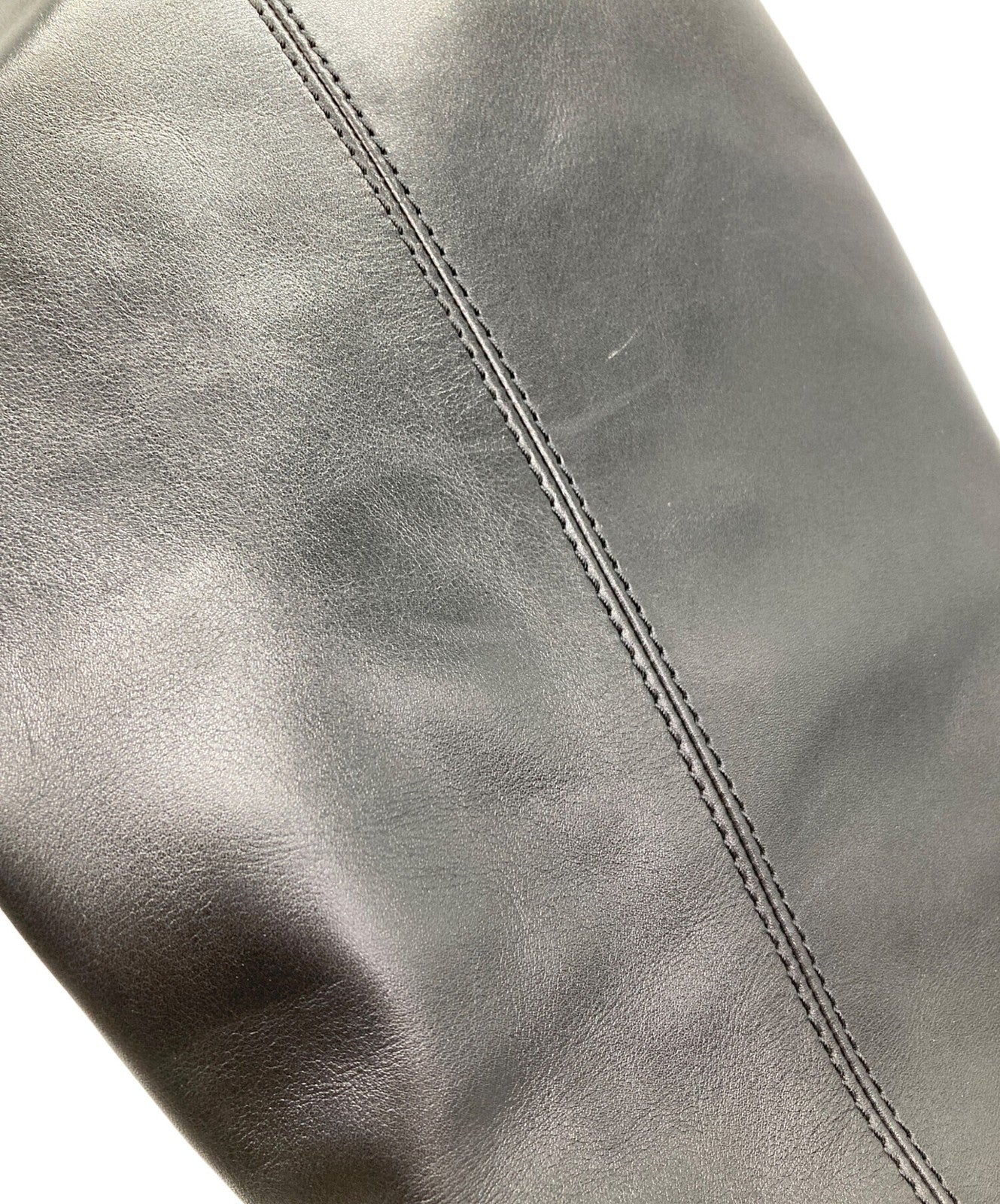 GUCCI Long Boots Shoes Square toe chunky heel EU 38 US 8 Black Authentic