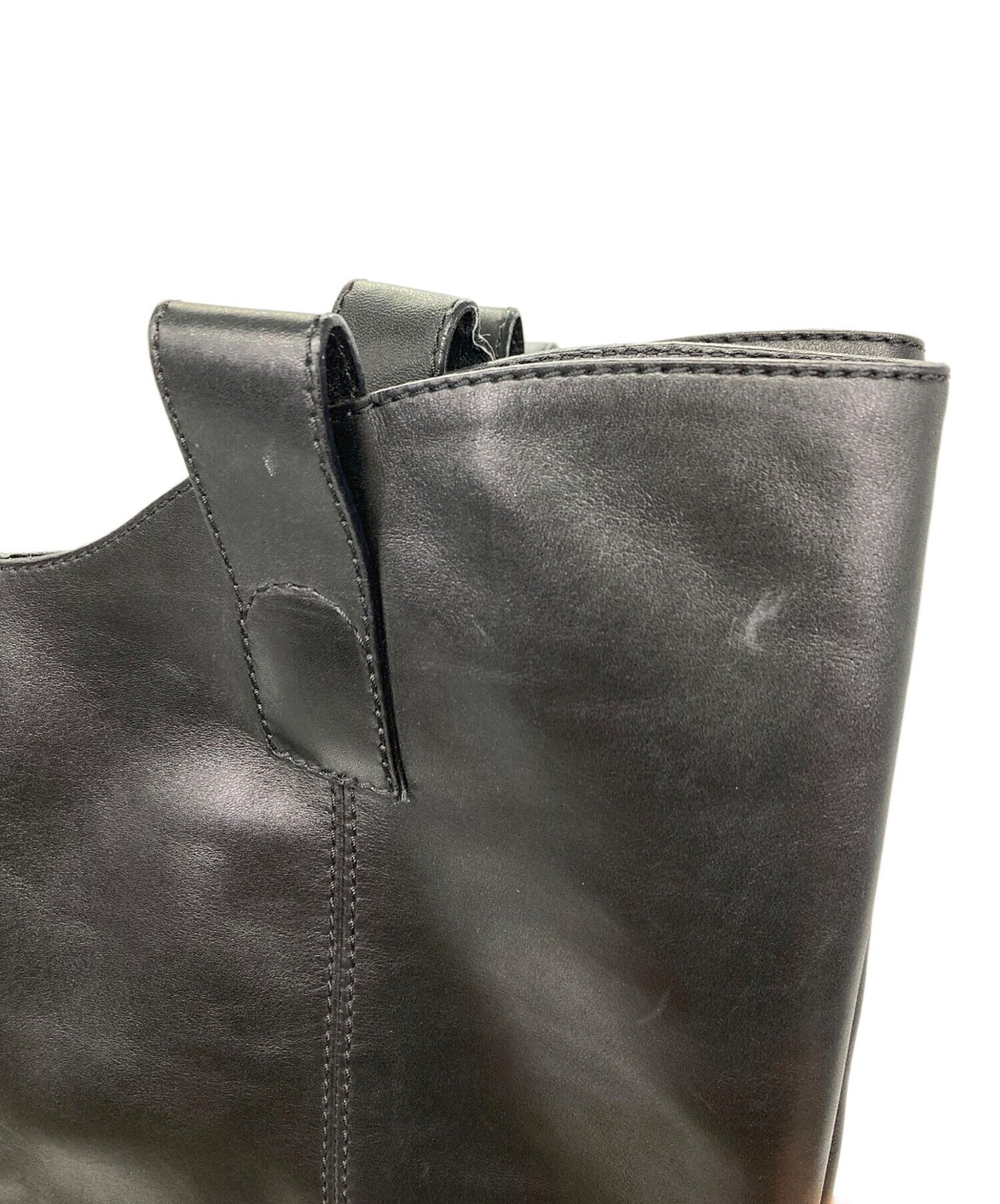 GUCCI Long Boots Shoes Square toe chunky heel EU 38 US 8 Black Authentic