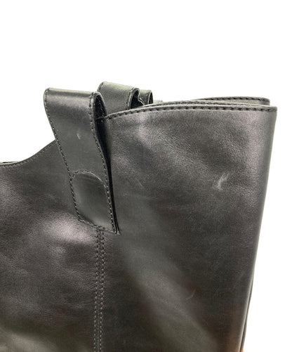 GUCCI Long Boots Shoes Square toe chunky heel EU 38 US 8 Black Authentic