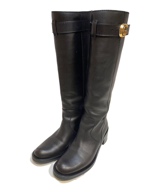 GUCCI Long Boots Shoes GG Marmont EU 35.5 US 5.5 Black Authentic