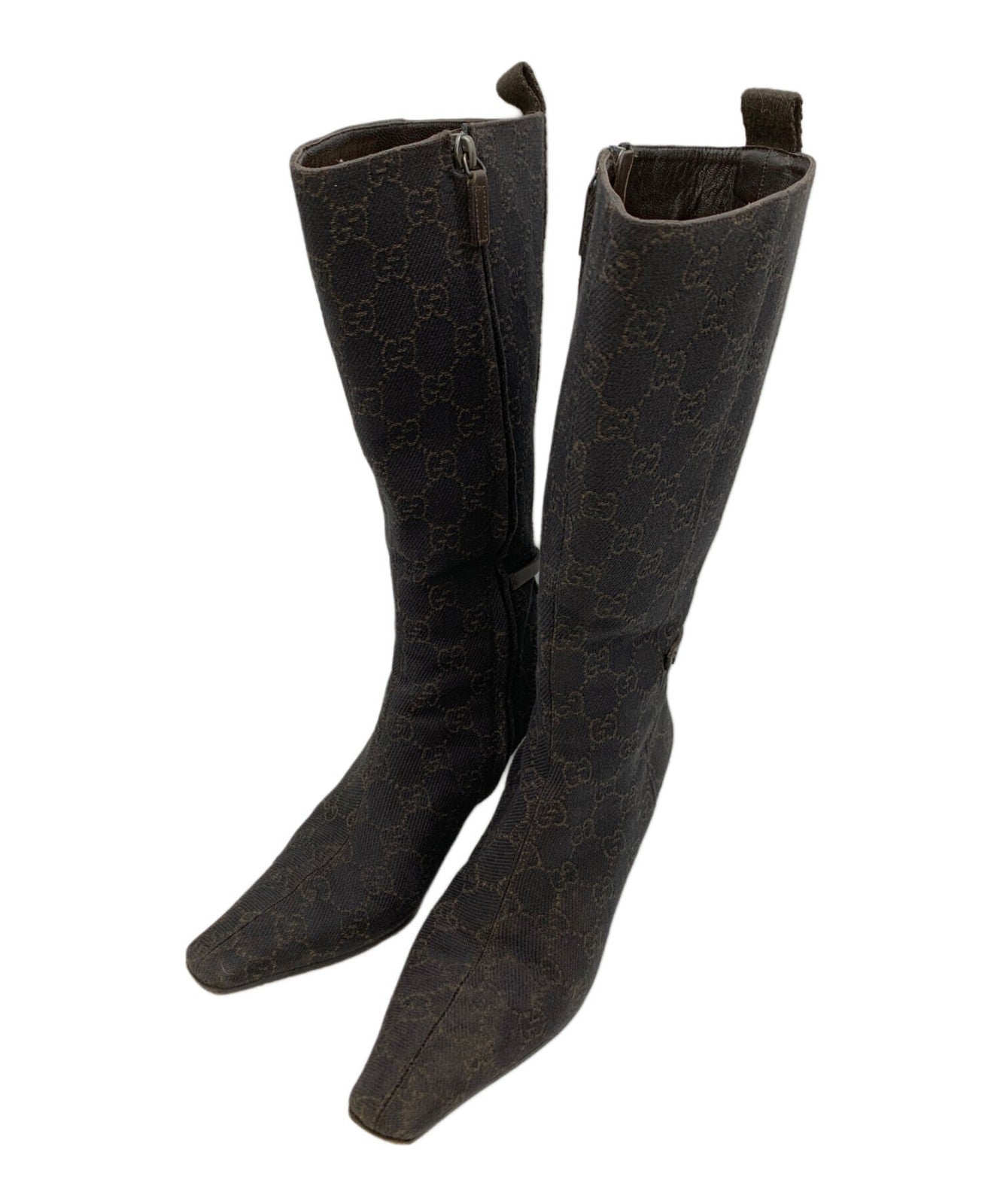 GUCCI Long Boots Shoes GG EU 35.0 US 5.0 Black Authentic