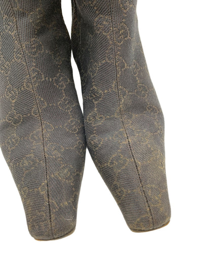 GUCCI Long Boots Shoes GG EU 35.0 US 5.0 Black Authentic