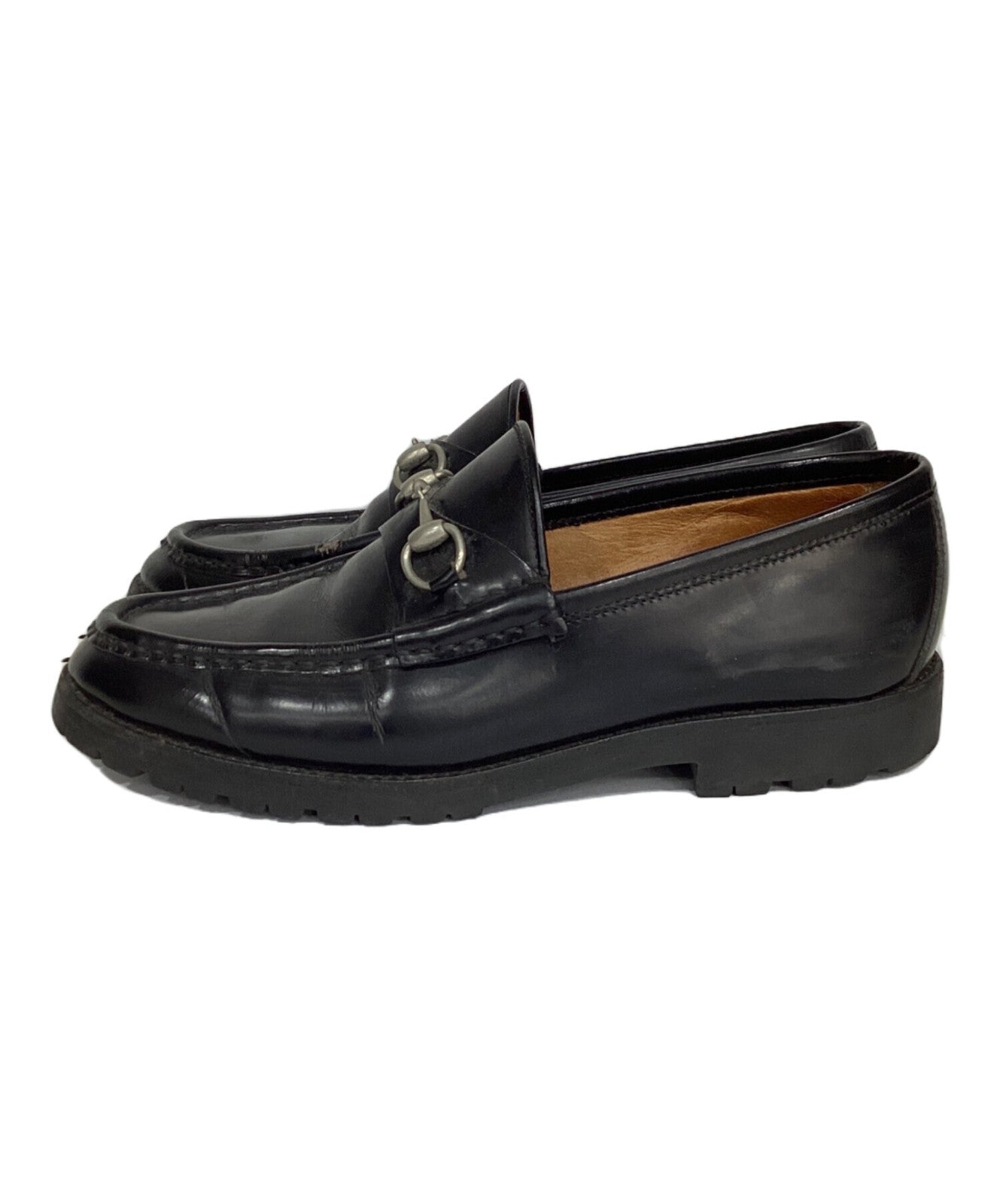 GUCCI Loafers Shoes Horse Bit EU 36.5 US 6.5 Black Authentic