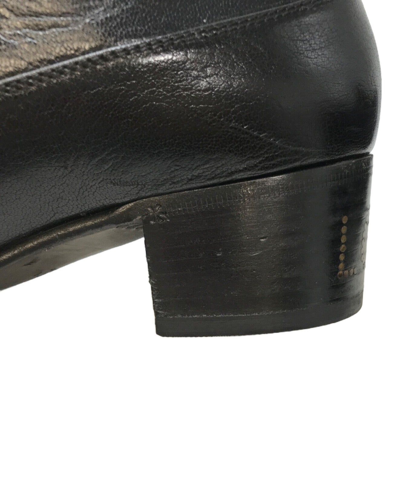 GUCCI Loafers Shoes Horse Bit Chain Ice Lolly EU 38 US 8 Leather Black Authentic