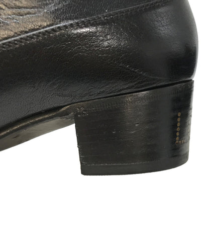 GUCCI Loafers Shoes Horse Bit Chain Ice Lolly EU 38 US 8 Leather Black Authentic